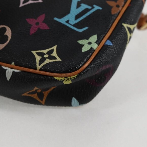 LOUIS VUITTON Multicolor Pochette Accessoires Pouch Black M92648 LV Auth 133185V - Picture 5 of 16